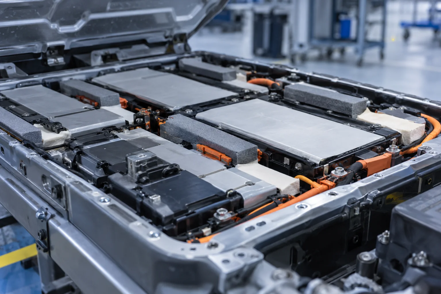 EV battery pack with foam gaskets and thermal insulation pads